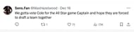 A fan tweet